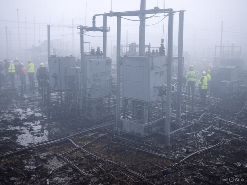 Sub Station Fire at Hayes - Heathrow - AI Images